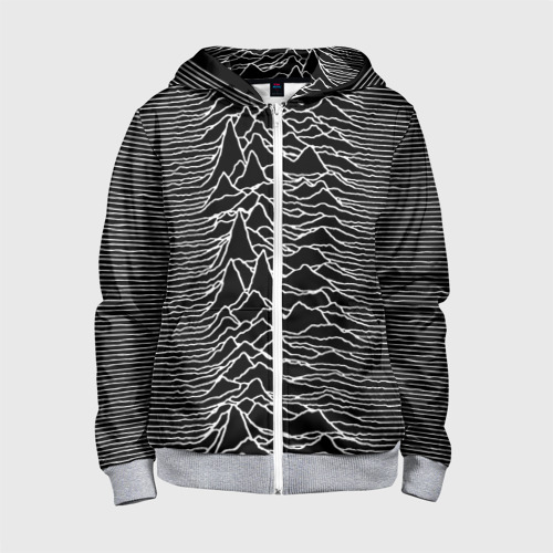 Детская толстовка 3D на молнии Joy Division. Unknown Pleasures, цвет меланж