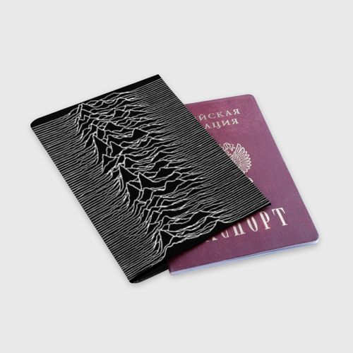 Обложка для паспорта матовая кожа Joy Division. Unknown Pleasures, цвет черный - фото 3