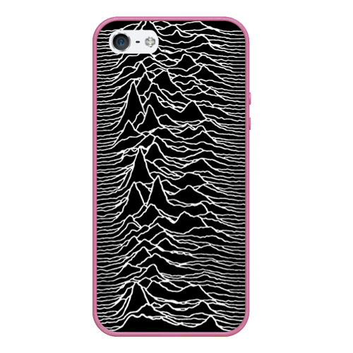 Чехол для iPhone 5/5S матовый Joy Division. Unknown Pleasures, цвет малиновый