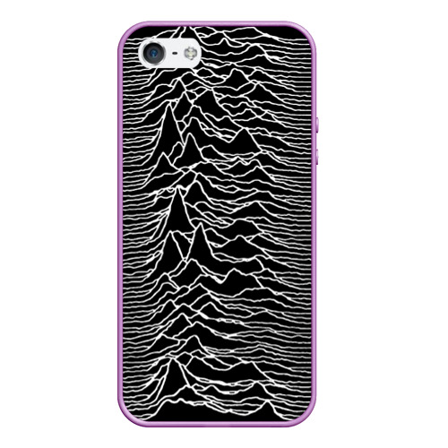 Чехол для iPhone 5/5S матовый Joy Division. Unknown Pleasures, цвет сиреневый