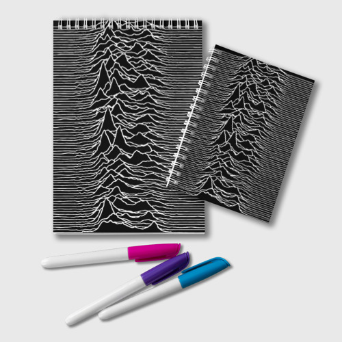 Блокнот Joy Division. Unknown Pleasures, цвет клетка