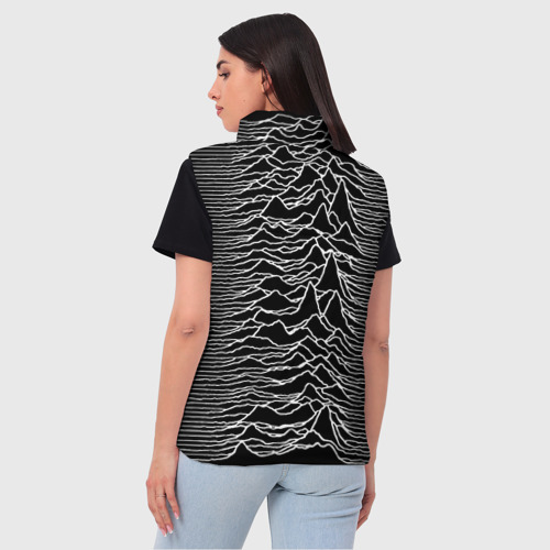 Женский жилет утепленный 3D Joy Division. Unknown Pleasures, цвет светло-серый - фото 4