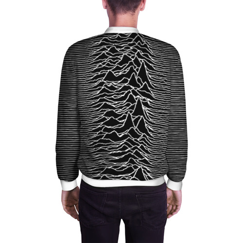 Мужской бомбер 3D Joy Division. Unknown Pleasures, цвет белый - фото 4