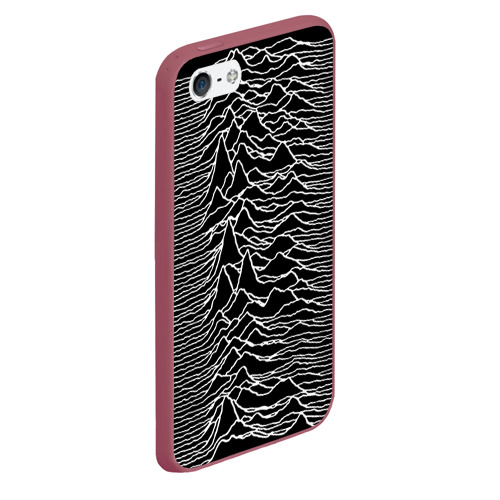 Чехол для iPhone 5/5S матовый Joy Division. Unknown Pleasures, цвет малиновый - фото 3