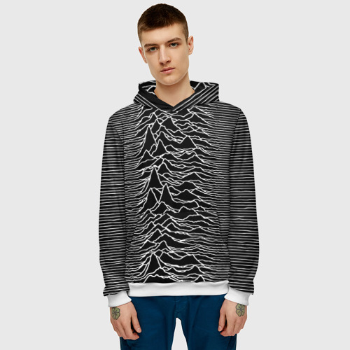 Мужская толстовка 3D Joy Division. Unknown Pleasures, цвет белый - фото 3