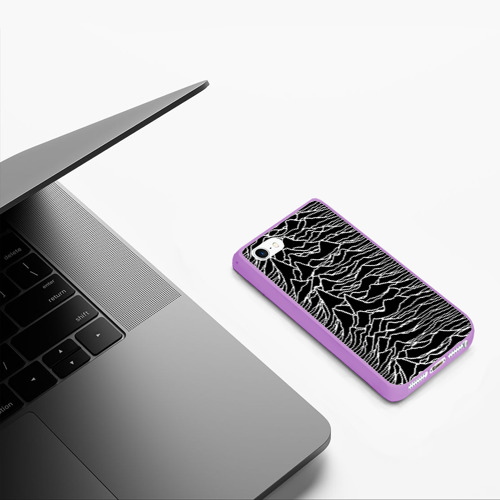 Чехол для iPhone 5/5S матовый Joy Division. Unknown Pleasures, цвет сиреневый - фото 5