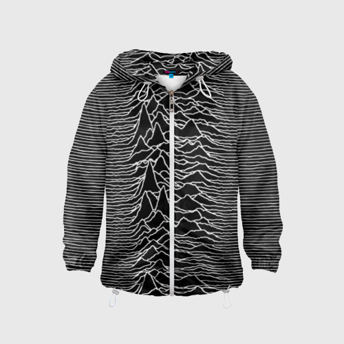 Детская ветровка 3D Joy Division. Unknown Pleasures, цвет белый