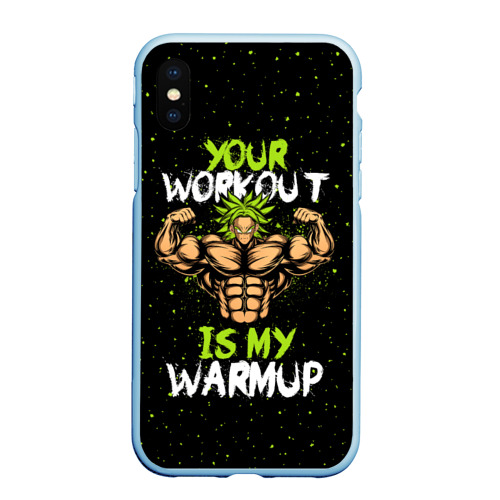 Чехол для iPhone XS Max матовый My Workout, цвет голубой