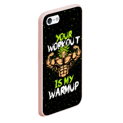 Чехол для iPhone 5/5S матовый My Workout, цвет светло-розовый - фото 3