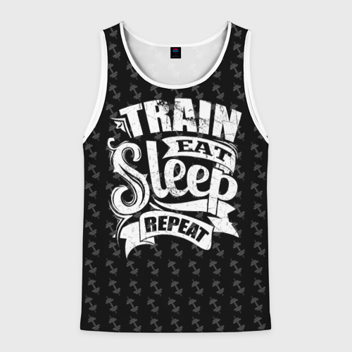 Мужская майка 3D Train Eat Sleep Repeat, цвет 3D печать