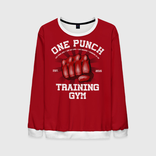 Мужской свитшот 3D One Punch Gym, цвет белый