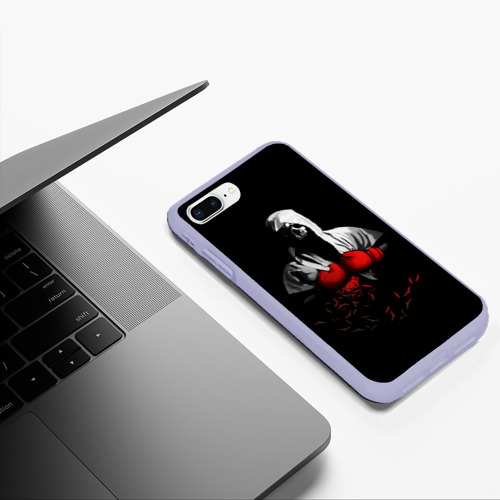 Чехол для iPhone 7Plus/8 Plus матовый Мертвый боксер, цвет светло-сиреневый - фото 5