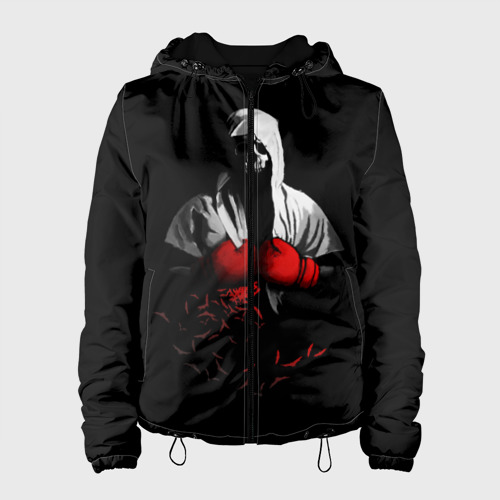 Женская куртка 3D Мертвый боксер, цвет черный