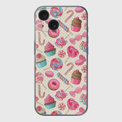 Чехол для iPhone 15 силиконовый с защитой камеры Радости и сладости