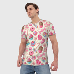 Мужская футболка 3D Радости и сладости - фото 2