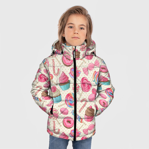 Зимняя куртка для мальчиков 3D Радости и сладости, цвет светло-серый - фото 3