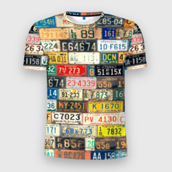 Мужская футболка 3D Slim Автомобильные номера мира
