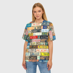 Женская футболка oversize 3D Автомобильные номера мира - фото 2