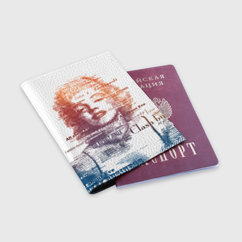 Обложка для паспорта матовая кожа Мэрилин Монро, цвет черный - фото 3