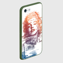 Чехол для iPhone 5/5S матовый Мэрилин Монро - текстовый портрет - фото 2