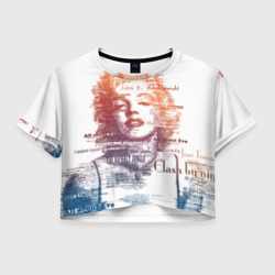 Женская футболка Crop-top 3D Мэрилин Монро