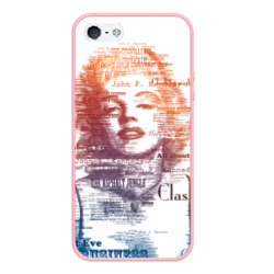 Чехол для iPhone 5/5S матовый Мэрилин Монро - текстовый портрет