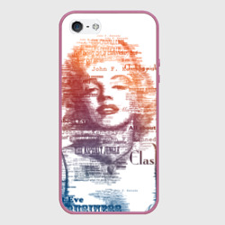 Чехол для iPhone 5/5S матовый Мэрилин Монро - текстовый портрет