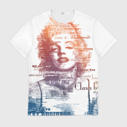 Мужская футболка 3D Мэрилин Монро - текстовый портрет