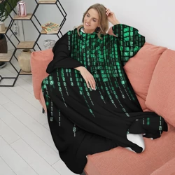 Плед с рукавами Цифровой поток из матрицы - фото 2