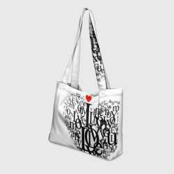 Пляжная сумка 3D Love - текстовое сердце - фото 2