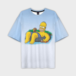 Мужская футболка oversize 3D Симпсоны
