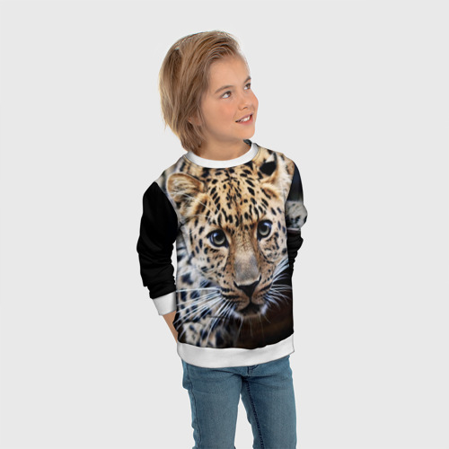 Детский свитшот 3D Леопард, цвет 3D печать - фото 5