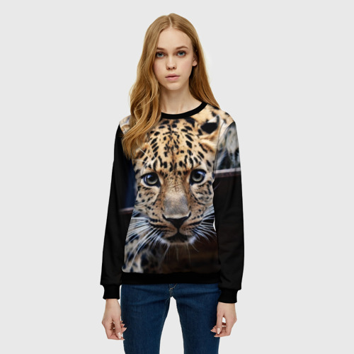 Женский свитшот 3D Леопард, цвет 3D печать - фото 3