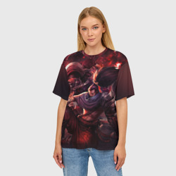 Женская футболка oversize 3D Red - фото 2