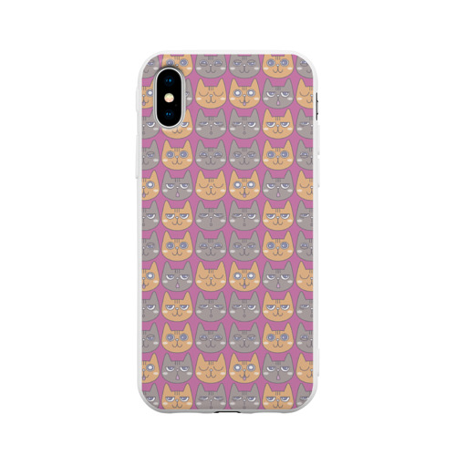 Чехол для iPhone X матовый Эмоции котиков Фото 01 Чехол для iPhone X матовый Эмоции котиков Фото 01