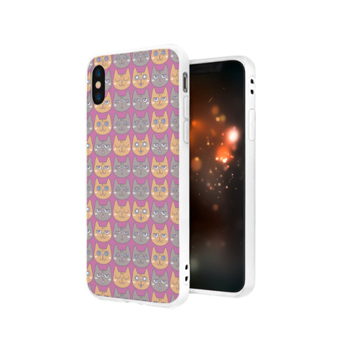 Чехол для iPhone X матовый Эмоции котиков Фото 01 Чехол для iPhone X матовый Эмоции котиков Фото 01