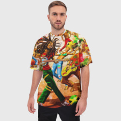 Мужская футболка oversize 3D Боб Марли - вечеринка - фото 2