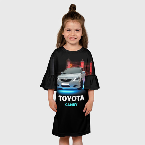 Детское платье 3D с принтом Toyota Camry, вид сбоку #3