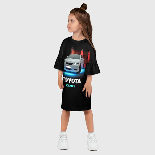 Детское платье 3D с принтом Toyota Camry, фото на моделе #1
