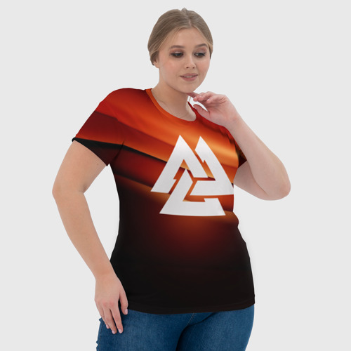 Женская футболка 3D Валькнут, цвет 3D печать - фото 6