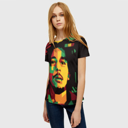 Женская футболка 3D Боб Марли поп-арт - фото 2
