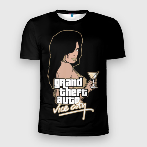 Мужская футболка 3D Slim GTA - vice city girl