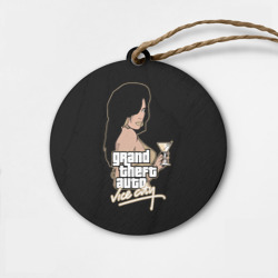 Деревянная игрушка круг GTA - vice city girl