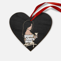 Деревянная игрушка Сердце GTA - vice city girl