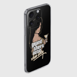 Чехол для iPhone 15 Pro Max силиконовый с защитой камеры GTA - vice city girl - фото 2