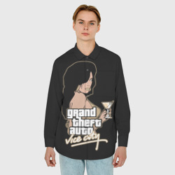 Мужская рубашка oversize 3D GTA - vice city girl - фото 2