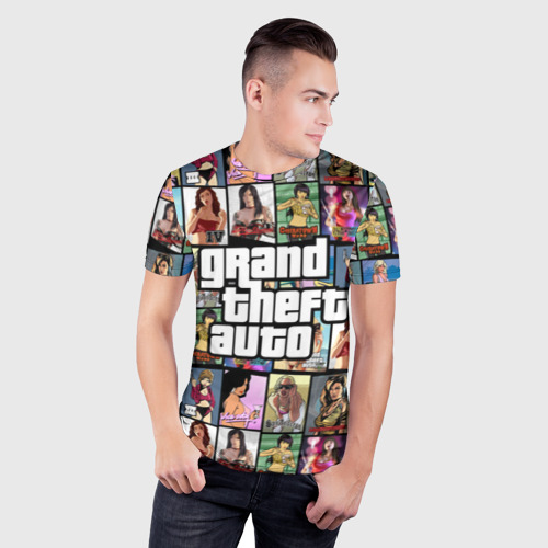 Мужская футболка 3D Slim GTA, цвет 3D печать - фото 3