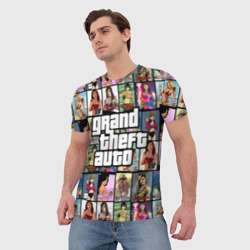 Мужская футболка 3D GTA - все девушки персонажи - фото 2