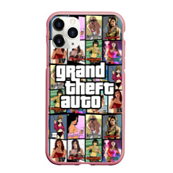 Чехол для iPhone 11 Pro Max матовый GTA - все девушки персонажи