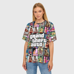 Женская футболка oversize 3D GTA - все девушки персонажи - фото 2